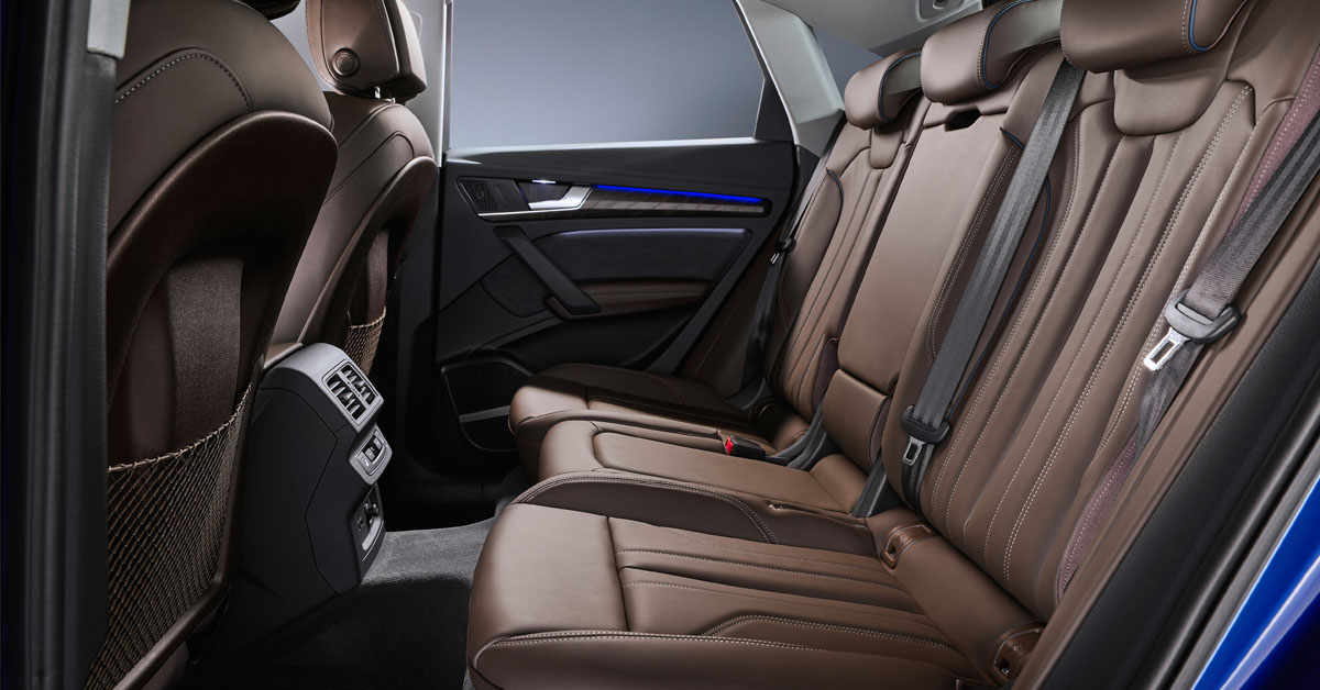 Shot of the passenger seats in the rear of the 2021 Audi Q5 Sportback