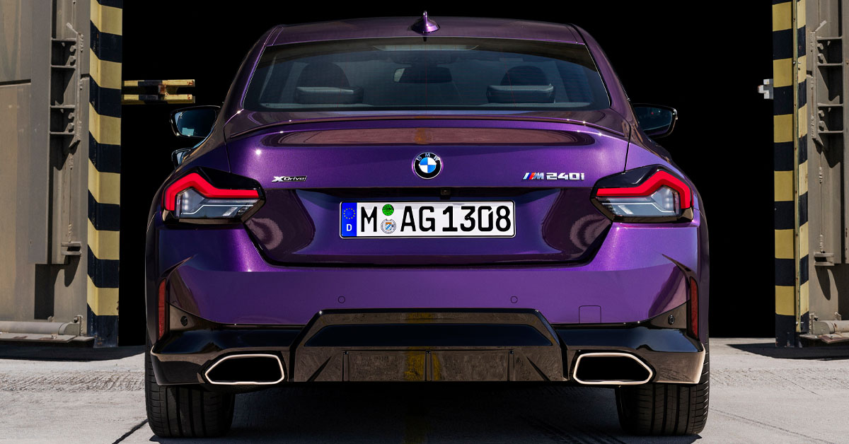 An image of the 2022 BMW 2 Series Coupe from the rear