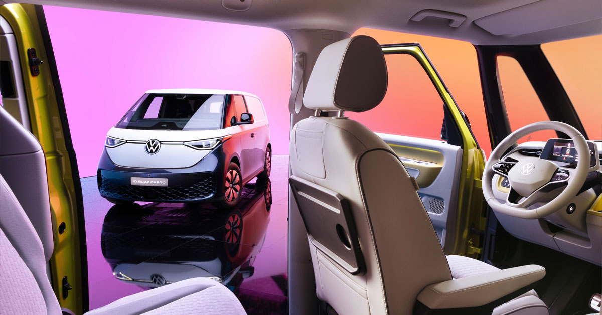 An image of the interior of the new 2022 Volkswagen ID. Buzz from the interior