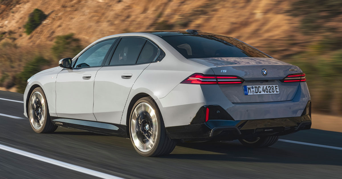 An image of the back of the all-new 2023 BMW 5 Series Saloon