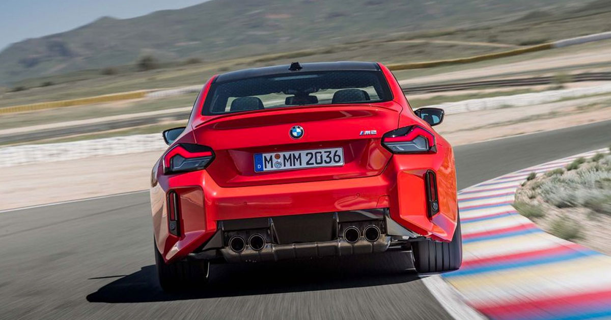 An image of the 2023 BMW M2 Coupe from the back