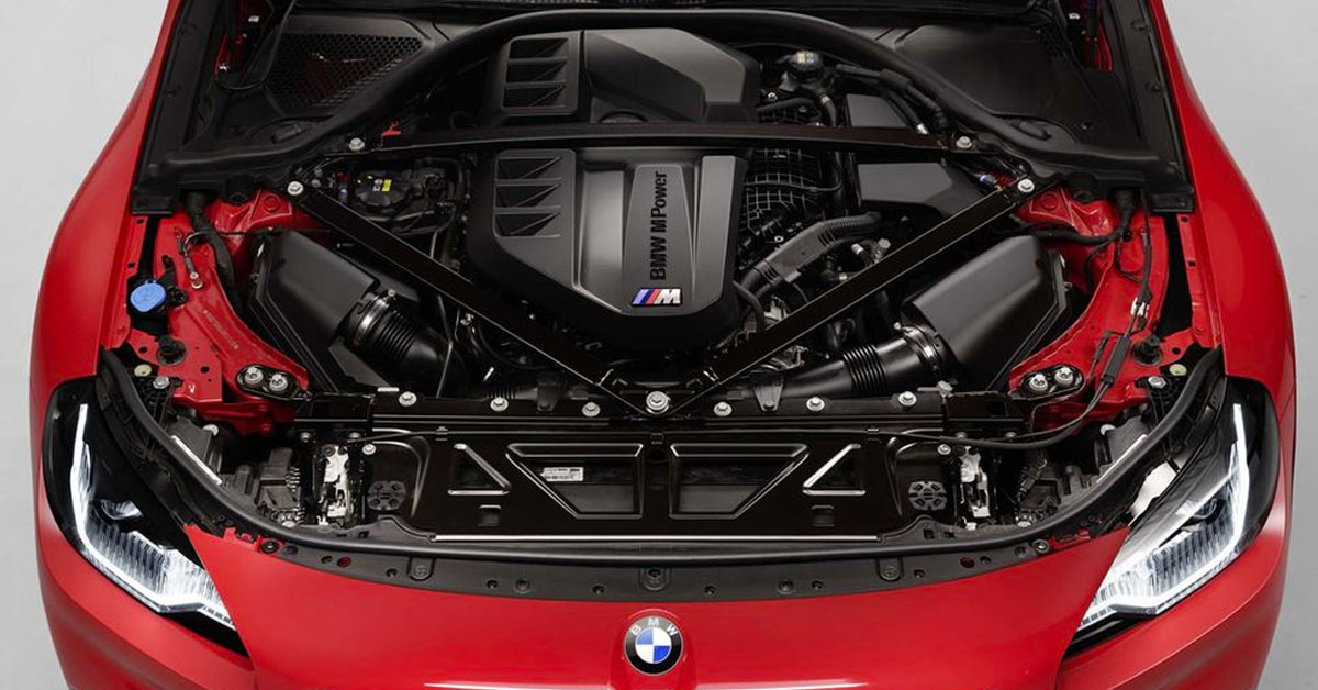 An image of the 2023 BMW M2 Coupe showing the engine