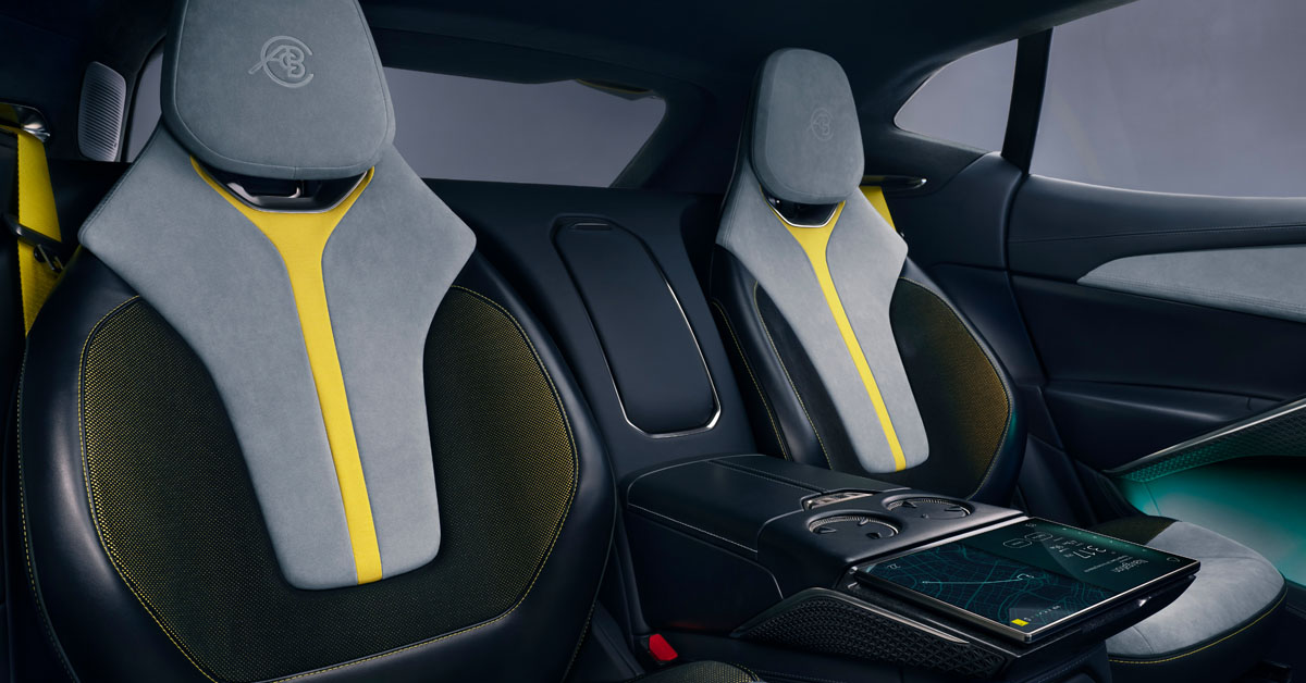 An image of the rear passenger seats of the 2023 Lotus Eletre all-electric SUV