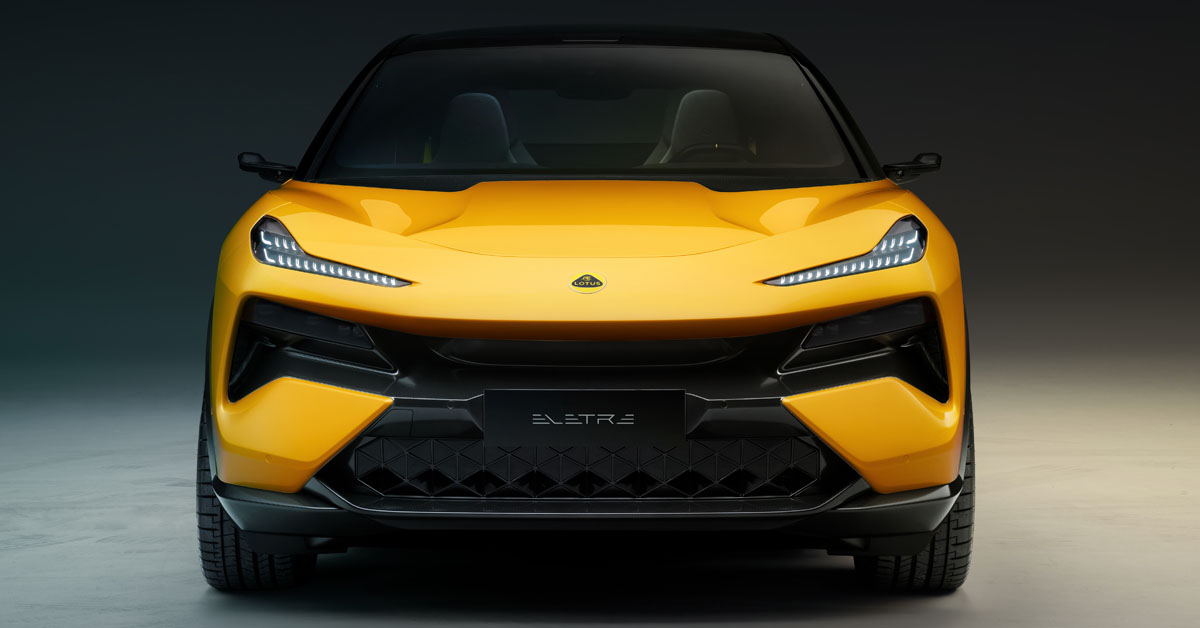 An image of the front of the 2023 Lotus Eletre all-electric SUV