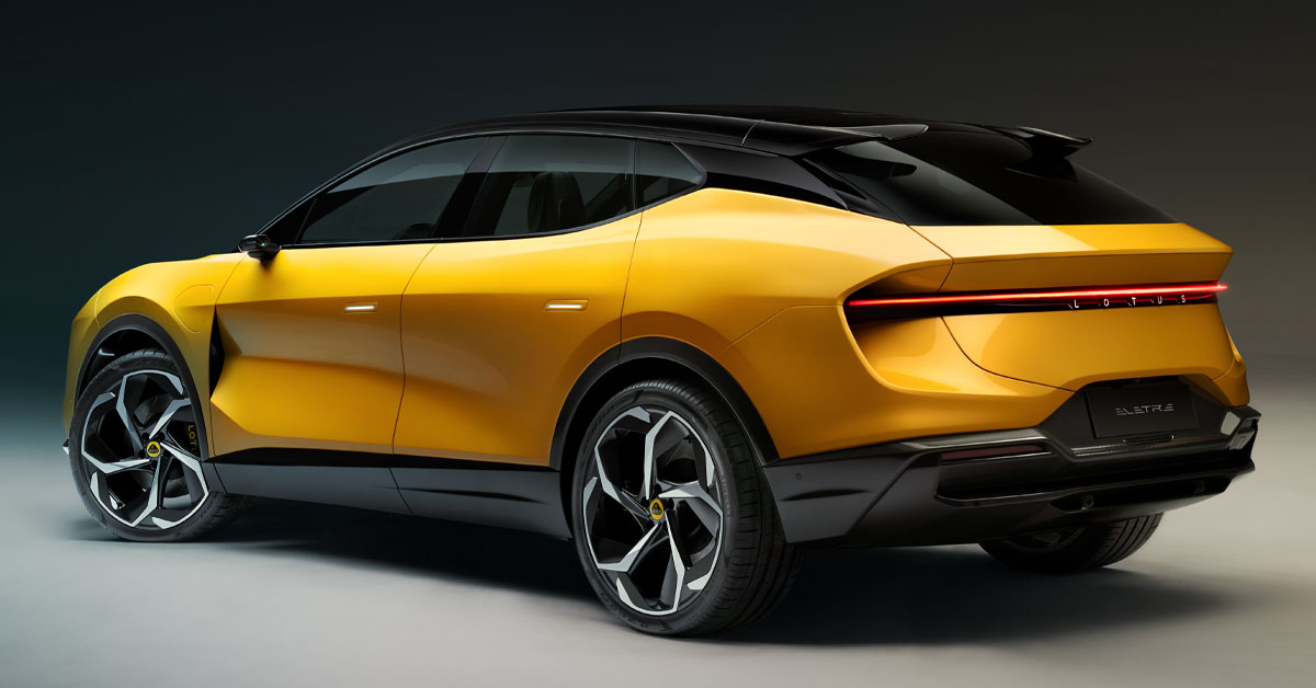 An image of the rear of the 2023 Lotus Eletre all-electric SUV