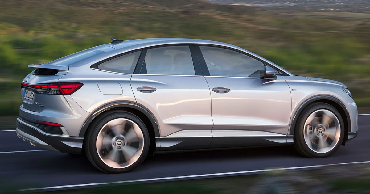 An image of the rear of the Audi Q4 e-tron Sportback