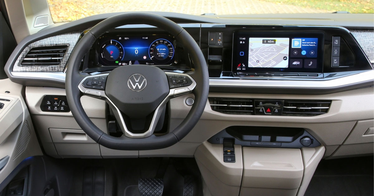 An image of the 2022 Volkswagen Multivan showing the drivers dashboard