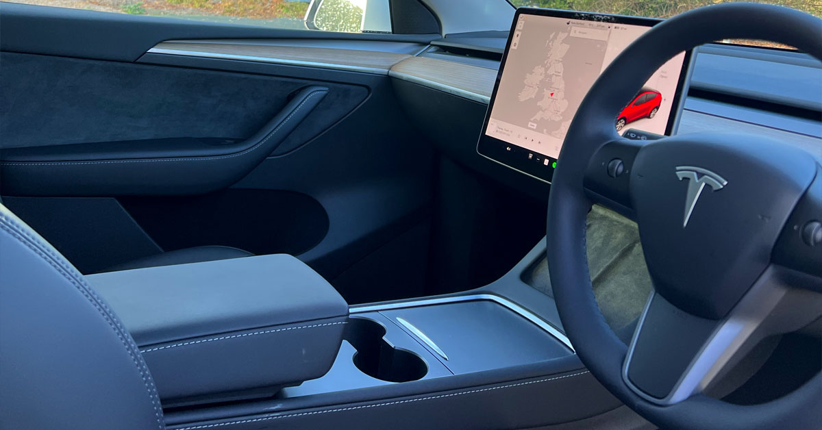 An image of the interior of a 2022 Tesla Model Y