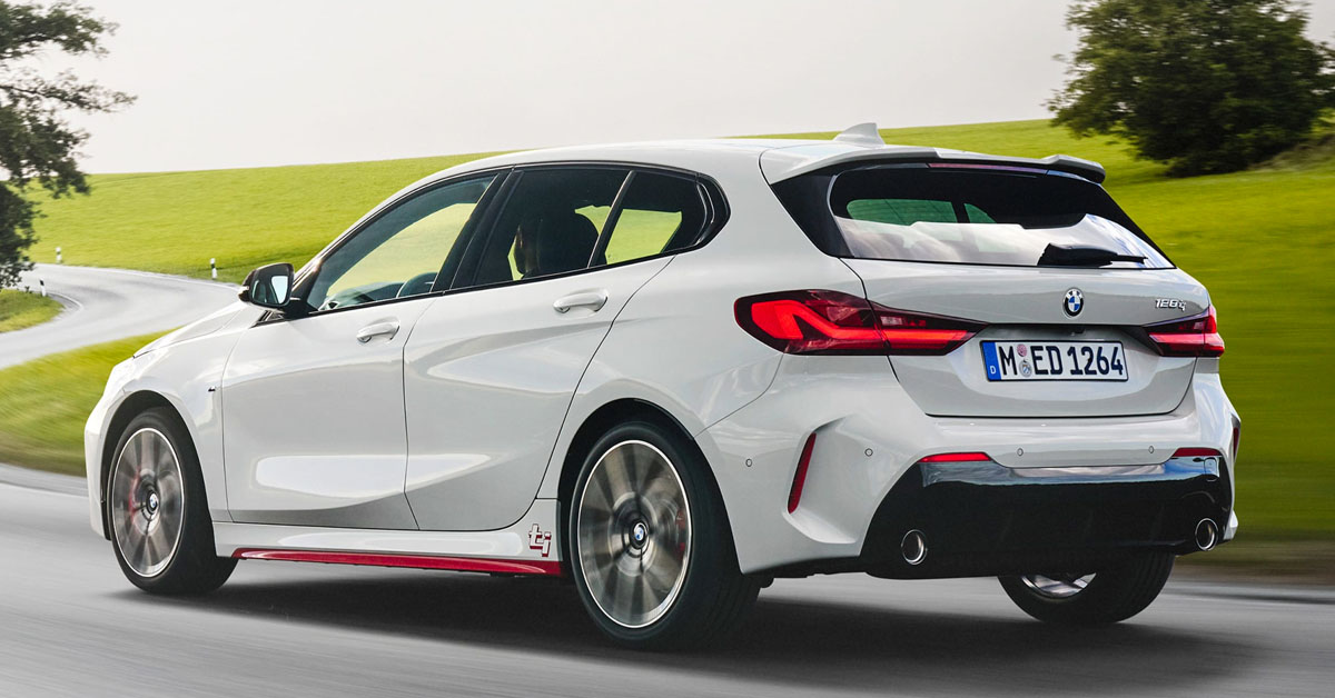 Rear shot of the new 2021 BMW 128ti