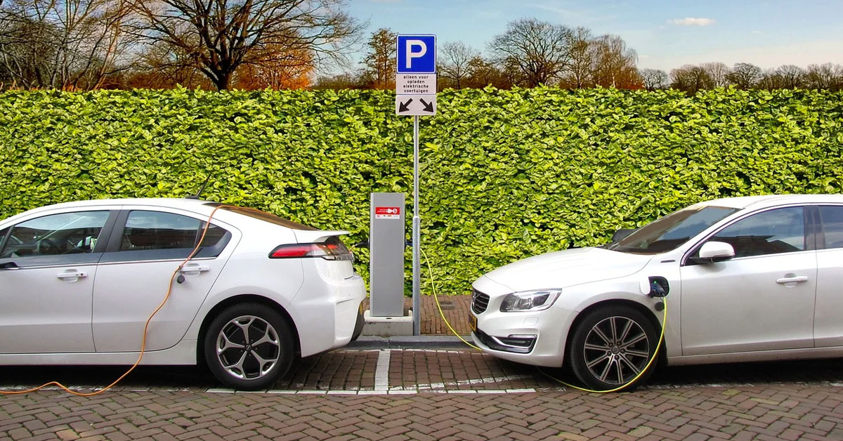 An electric car charging point