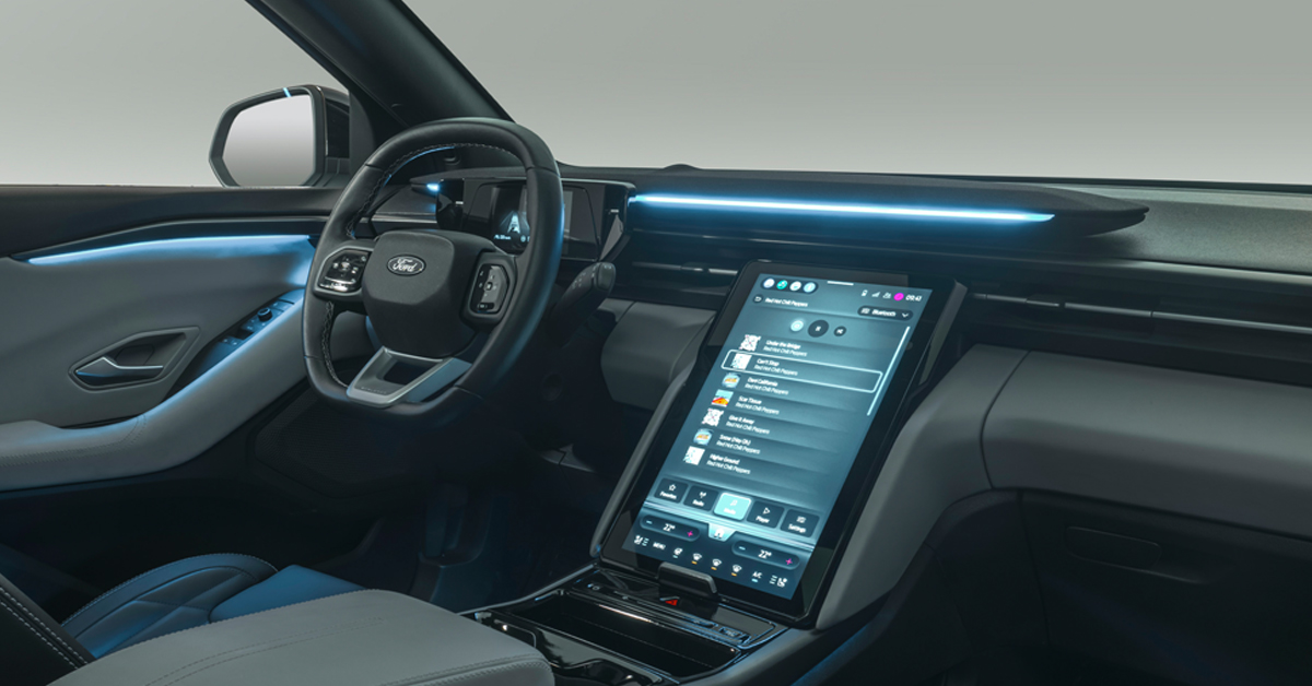 An image of the interior of the 2023 Ford Explorer SUV EV