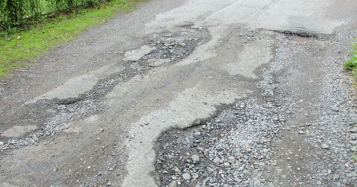 Image of an off road section with potholes