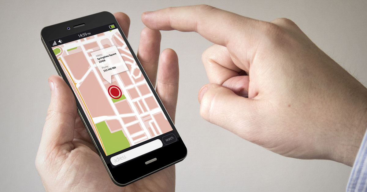 An image showing GPS tracking on a mobile phone