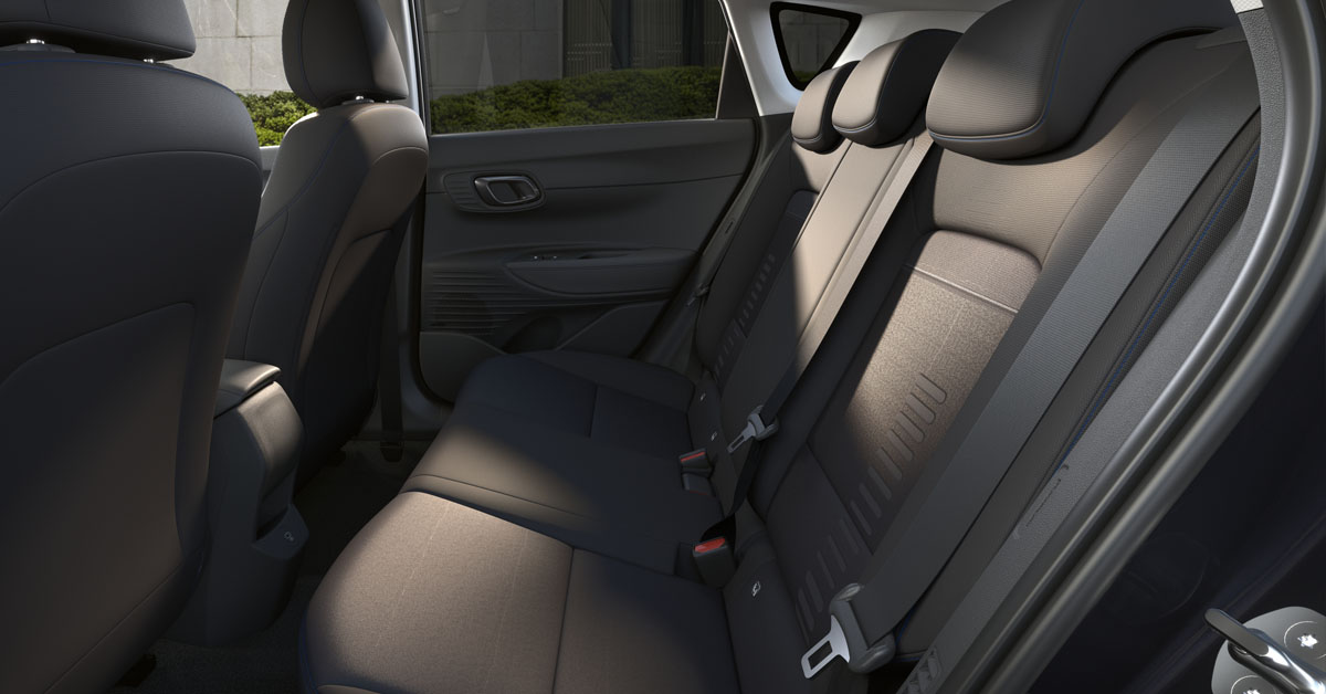 An image showing the interior rear seat section of the 2024 Hyundai Bayon