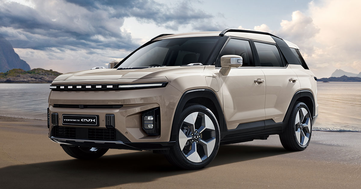 An image showing the 2024 KGM Motors UK Torres EVX SUV which is an all-electric vehicle