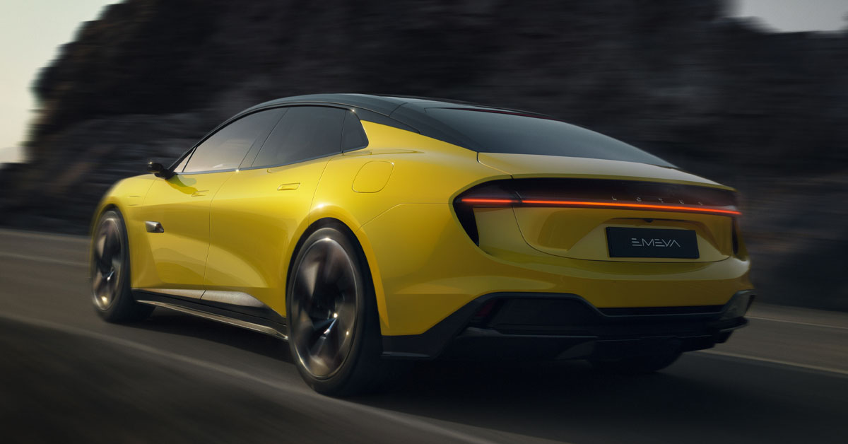 An image showing the rear of the 2024 Lotus Emeya hyper electric grand tourer