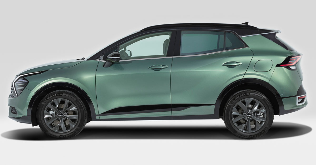 An image of the side profile of the 2021 Kia Sportage