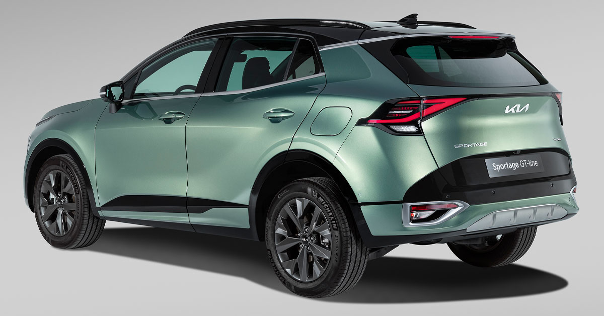 An image of the rear of the 2021 Kia Sportage