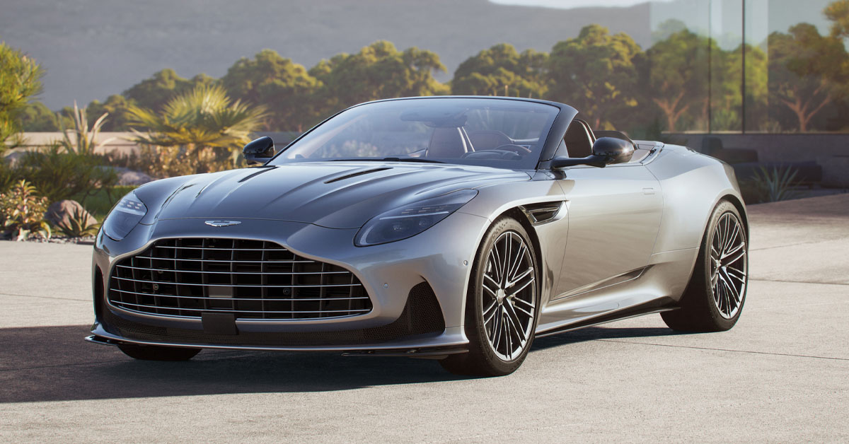 An new image of the 2023 Aston Martin Volante open-top super tourer showing the front end view