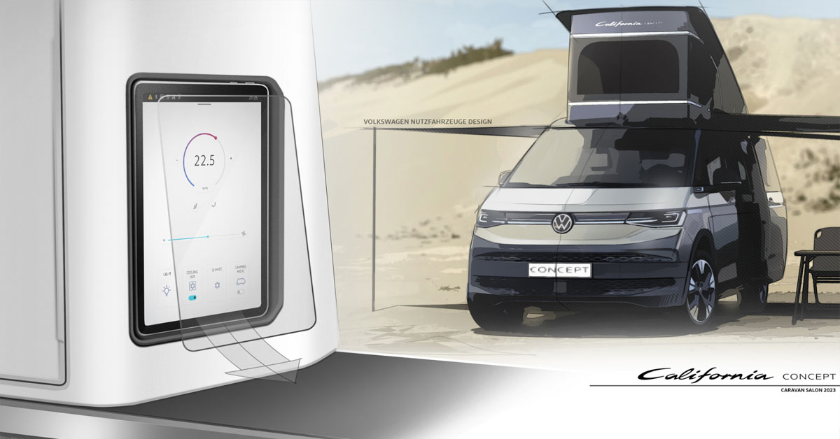 An image showing artwork of the Volkswagen California Hybrid Concept