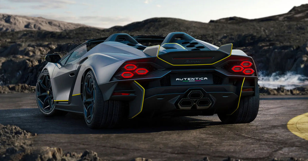 An image of the rear of the 2023 Lamborghini Autentica