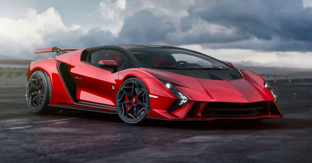 An image of the front of the 2023 Lamborghini Invencible