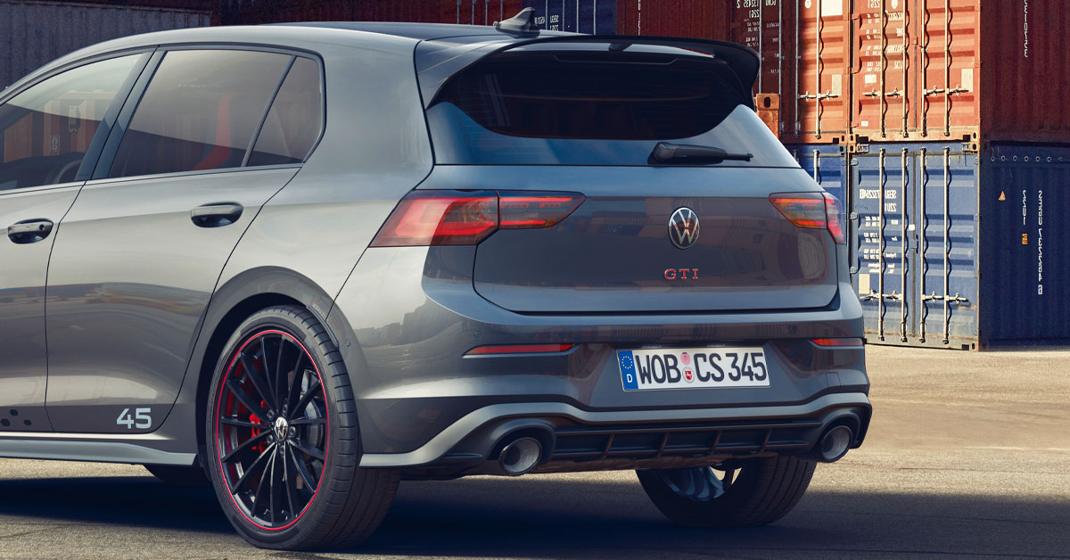 Rear image of the 2021 Volkswagen Golf GTI Clubsport 45